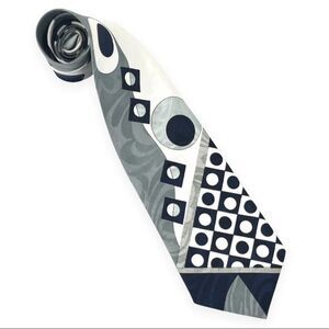 Florence Imported by Florence Silk Tie Blue, White, and Gray Design